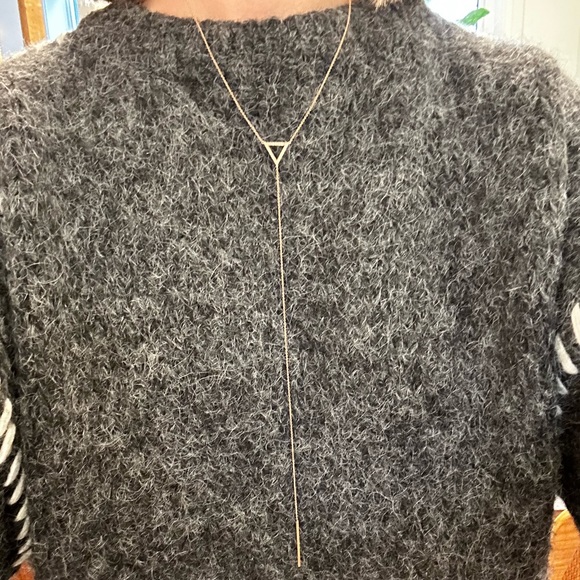 14k Rose Gold Pave Diamond Lariat Necklace - Picture 1 of 12